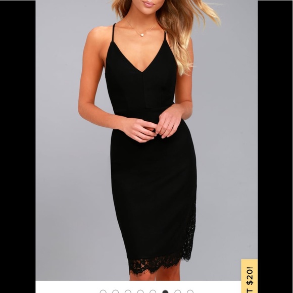 NWT LULUS BLACK LACE DETAIL DRESS - Picture 3 of 7